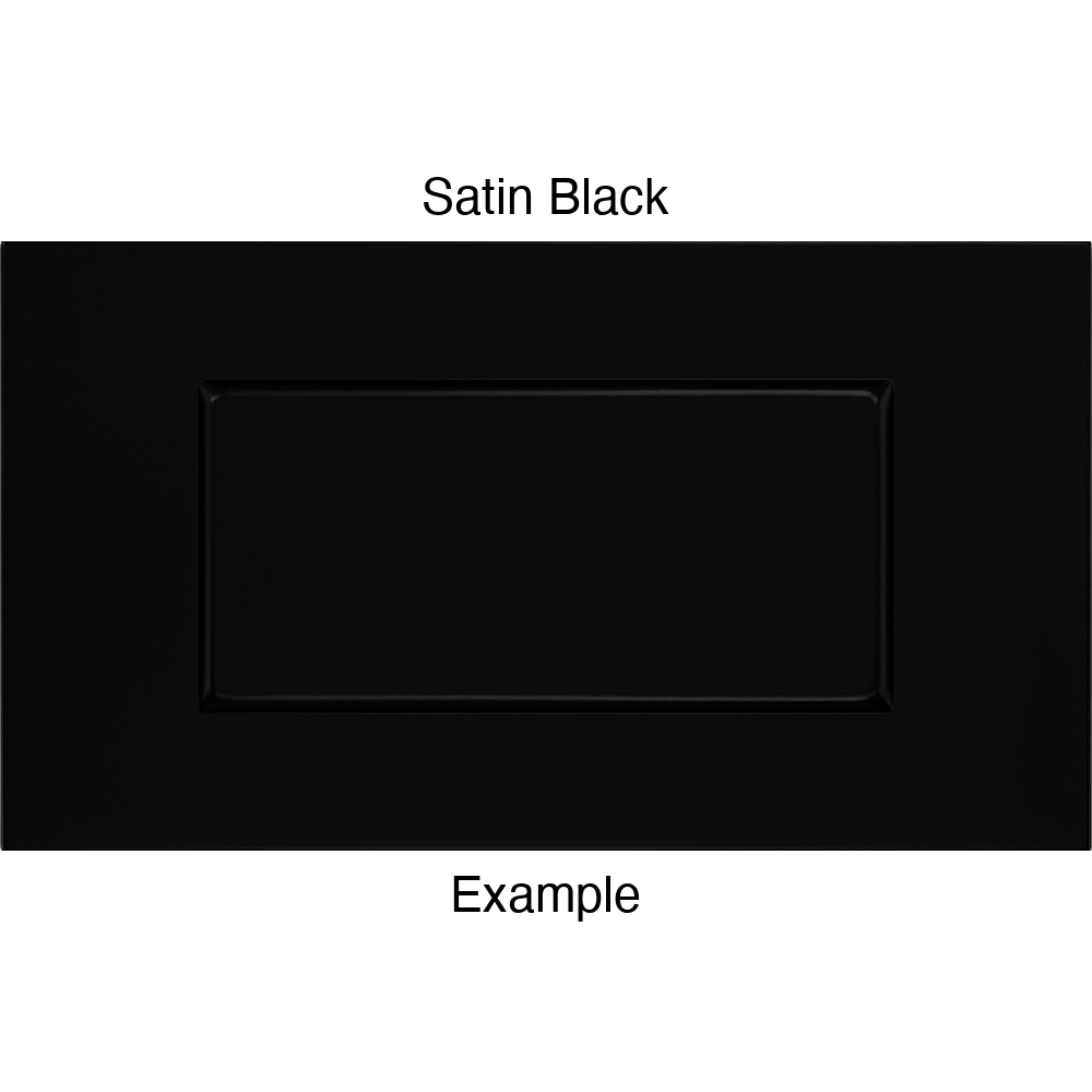 DSS218 Thermofoil Drawer Front (Shallow Shaker Style), Routed, in Satin Black