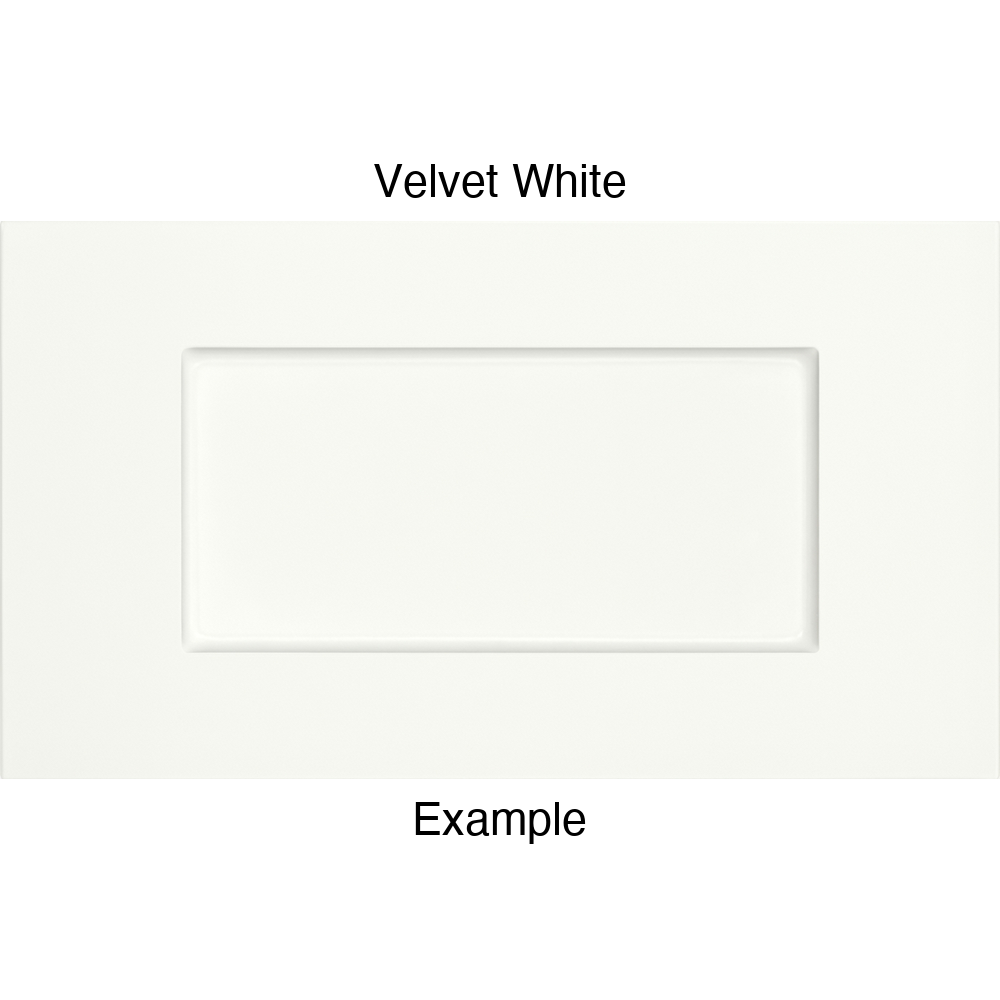 DSS218 Thermofoil Drawer Front (Shallow Shaker Style), Routed, in Velvet White