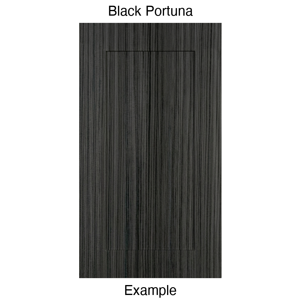 DSS218 Recessed Panel Thermofoil Cabinet Door (Shallow Shaker Style) in Black Portuna