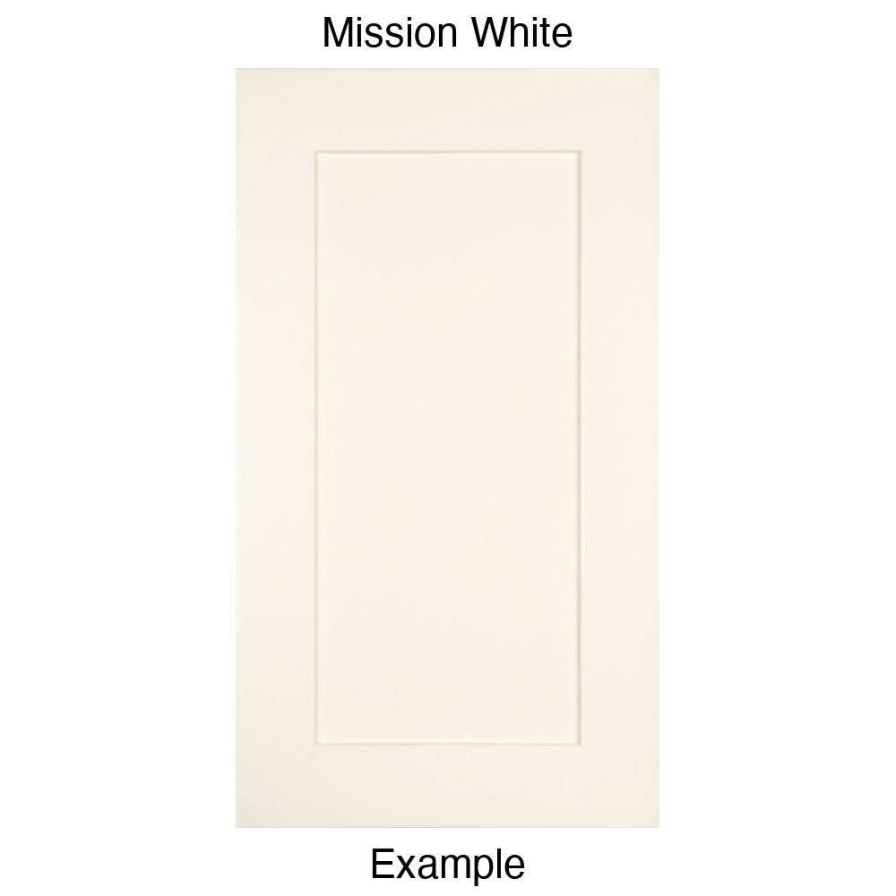 DSS218 Recessed Panel Thermofoil Cabinet Door (Shallow Shaker Style) in Mission White