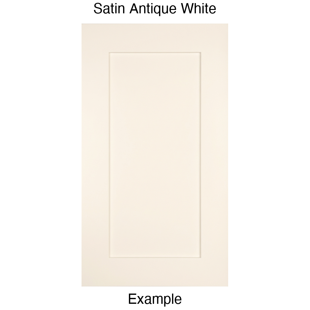 DSS218 Recessed Panel Thermofoil Cabinet Door (Shallow Shaker Style) in Satin Antique White