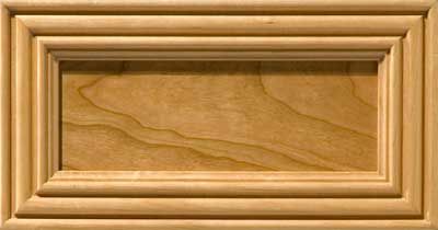 Eldridge recessed panel drawer front shown in Cherry select hardwood.