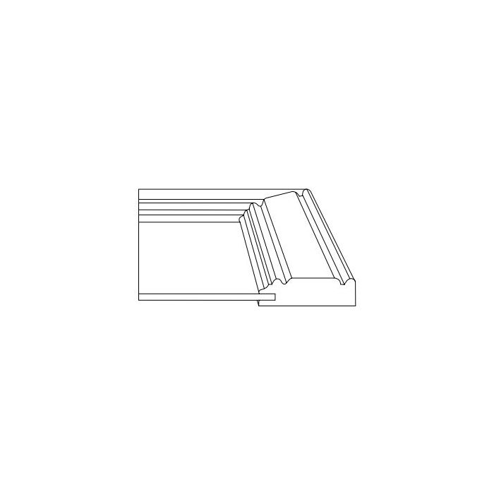 Side profile of The Eldridge Cabinet Door with inner and outer edge detailing, recessed panel and 7/8" frame.