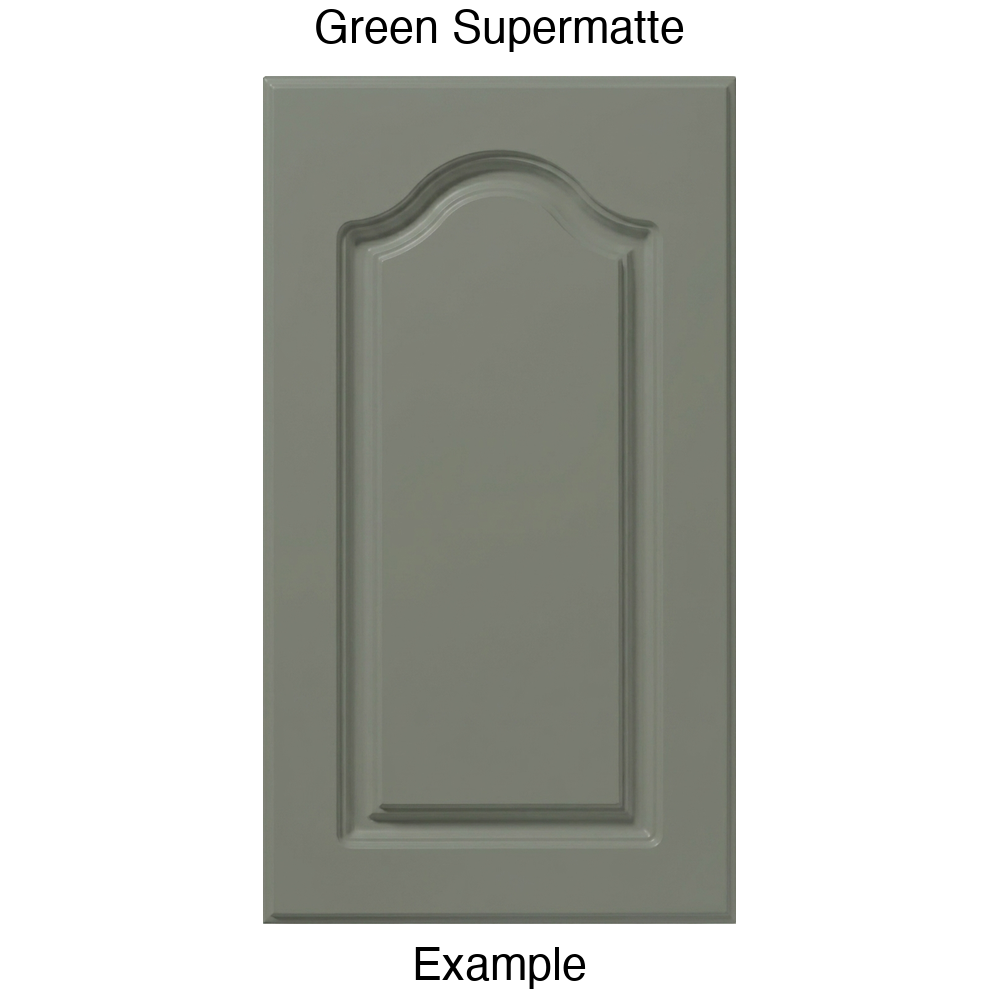 FC714 Cathedral Raised Panel Thermofoil Cabinet Door in Green Supermatte
