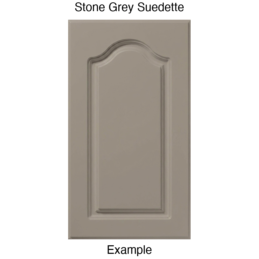 FC714 Cathedral Raised Panel Thermofoil Cabinet Door in Stone Grey Suedette