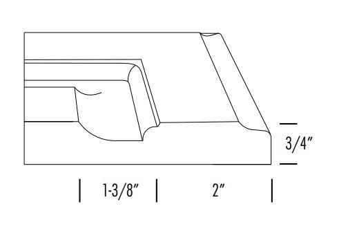 Side profile of FS742 raised panel thermofoil cabinet door