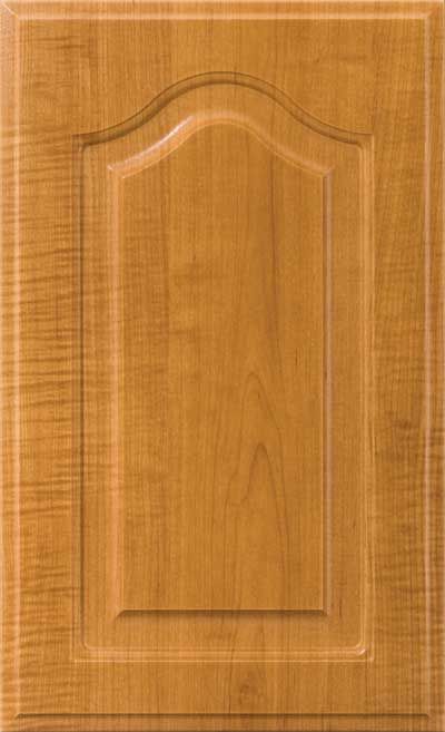 Raised panel thermofoil cabinet door with shallo wroutin and raised arch