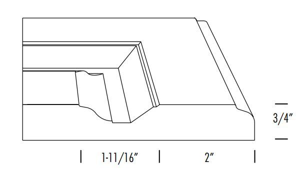 Side profile of square cut raised center panel thermofoil cabinet door