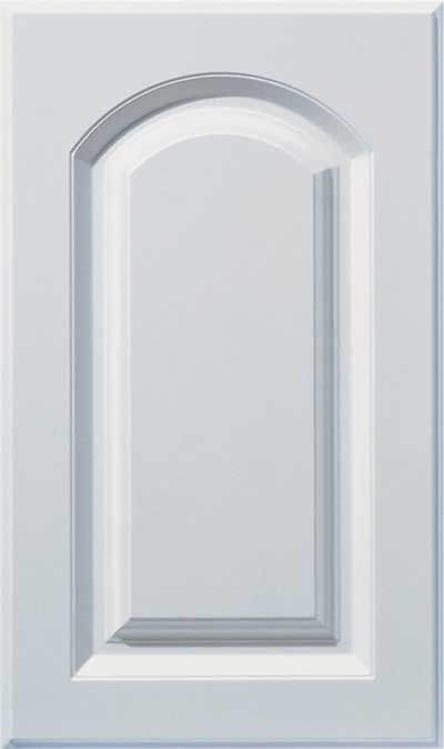 thermofoil cabinet door with classic raised panel design and top arch