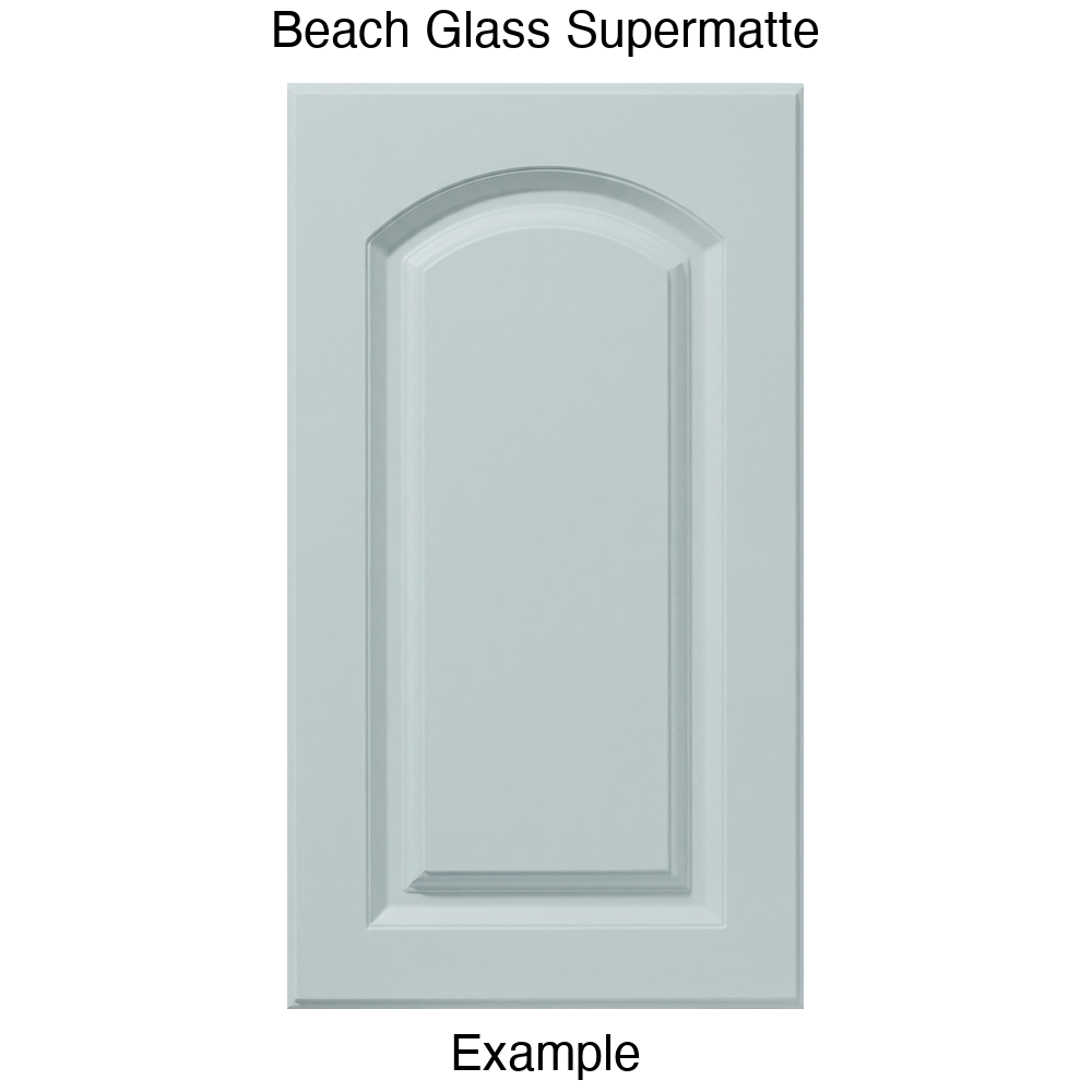 FS846 Arched Raised Panel Thermofoil Cabinet Door in Beach Glass Supermatte