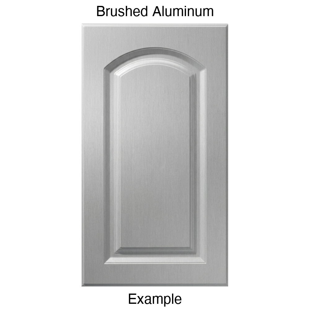 FS846 Arched Raised Panel Thermofoil Cabinet Door in Brushed Aluminum