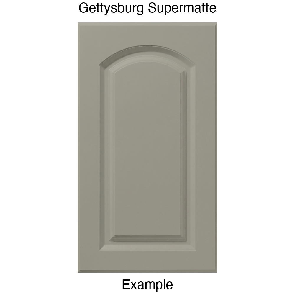 FS846 Arched Raised Panel Thermofoil Cabinet Door in Gettysburg Supermatte