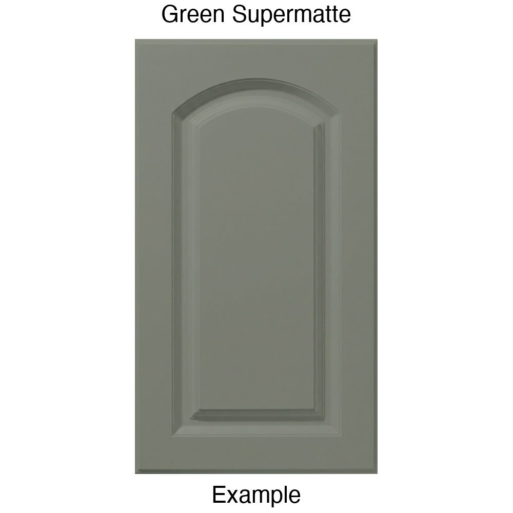FS846 Arched Raised Panel Thermofoil Cabinet Door in Green Supermatte