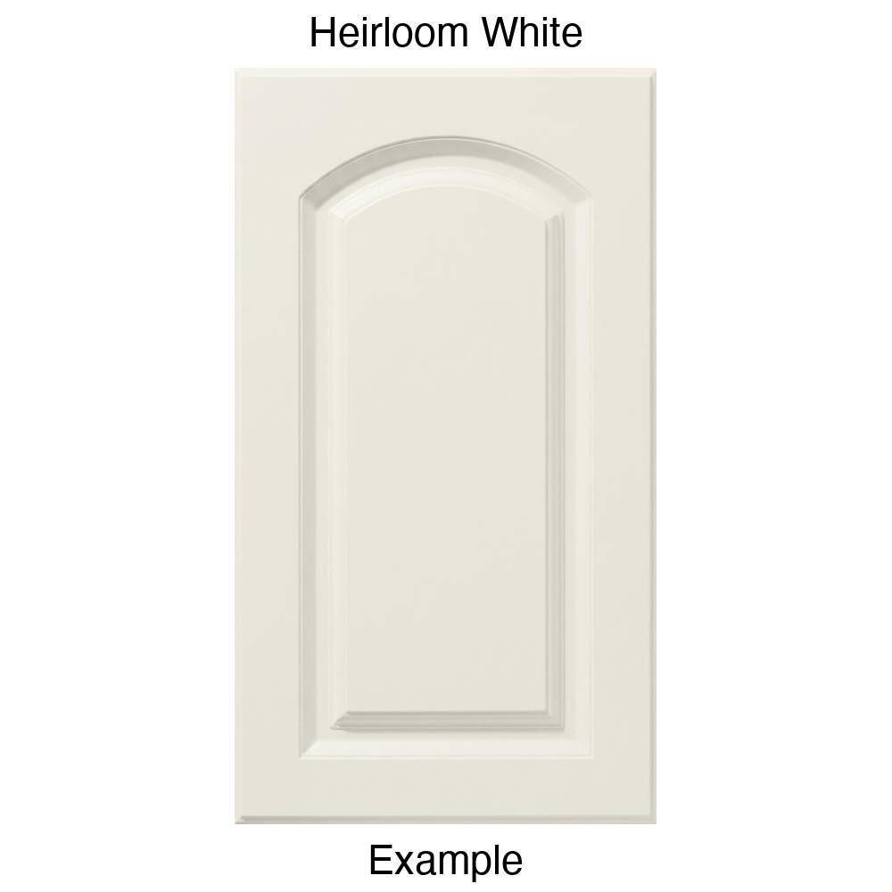 FS846 Arched Raised Panel Thermofoil Cabinet Door in Heirloom White