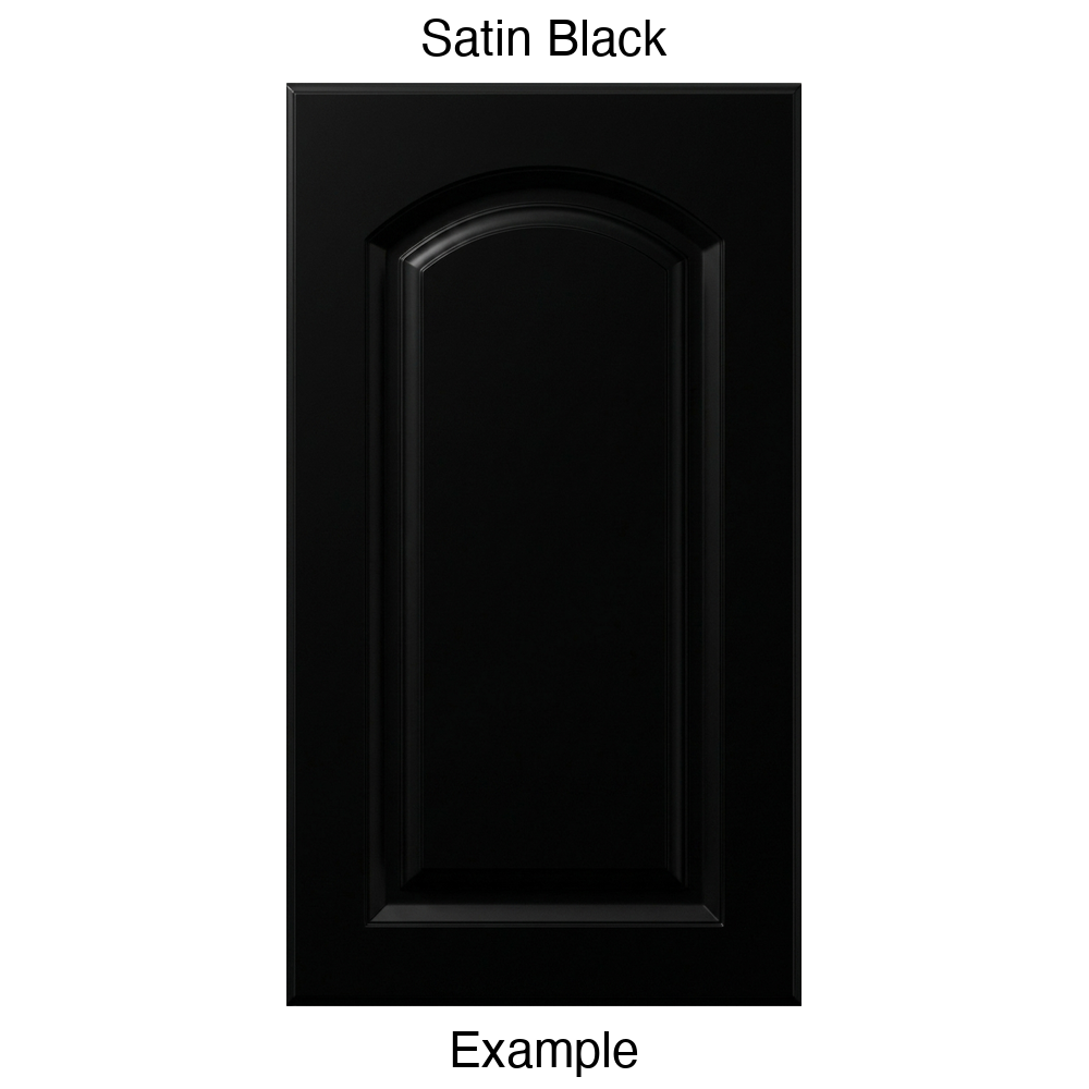 FS846 Arched Raised Panel Thermofoil Cabinet Door in Satin Black