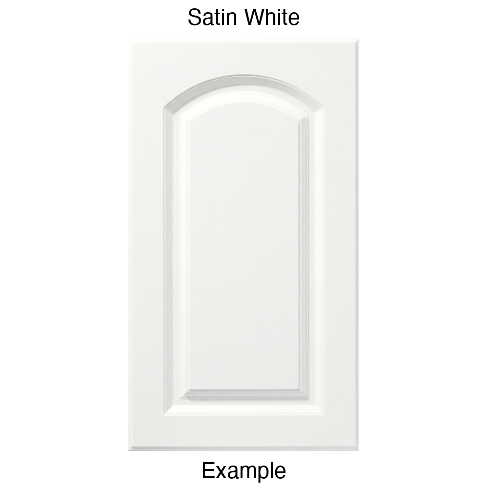 FS846 Arched Raised Panel Thermofoil Cabinet Door in Satin White