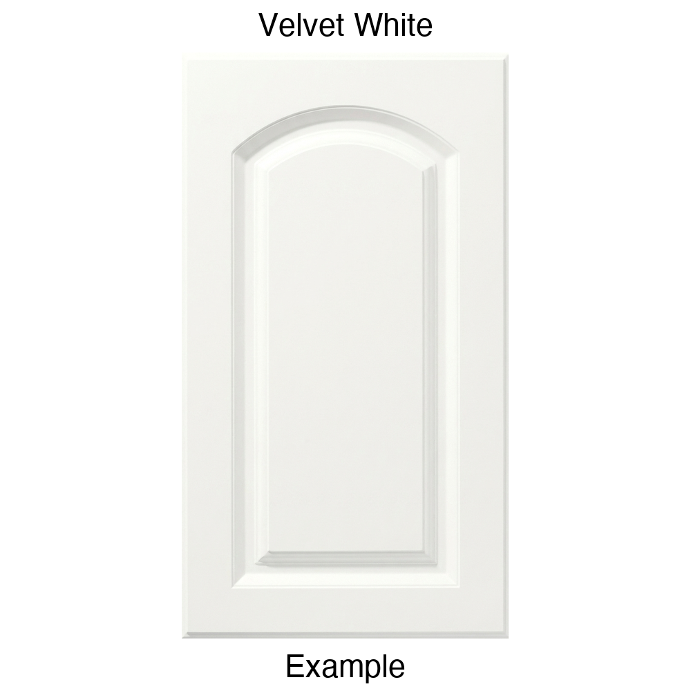 FS846 Arched Raised Panel Thermofoil Cabinet Door in Velvet White