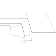 Cutaway detail of Georgia raised panel cabinet door with beveled inner edge