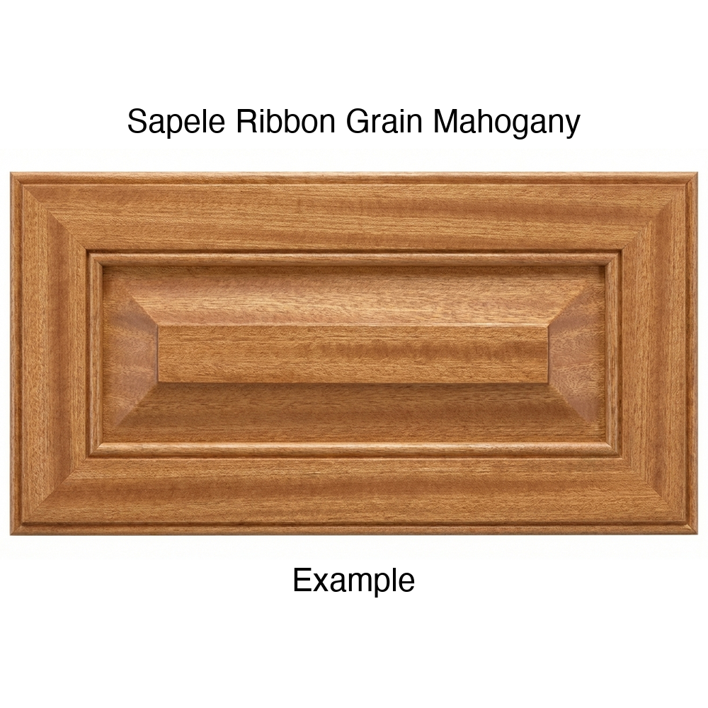 Harmony Drawer Front, 5-Piece, in Sapele Ribbon Grain Mahogany