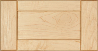 Jasper drawer front with beveled edges and v-groove joint detail