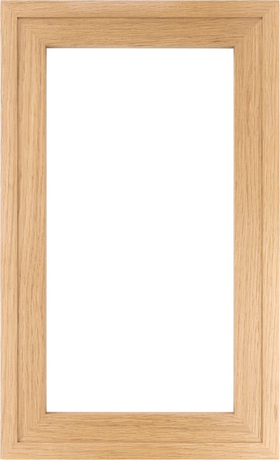 Journey mitred fame skinny shaker cabinet door with opening for glass pane