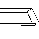 Cutaway detail of Journey mitred fame skinny shaker cabinet door