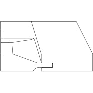 Cutawy detail of the Mitchell raised beveled panel shaker style cabinet door