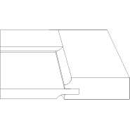 Cutaway detail of the Owen cabinet door with inset panel and small coved inner edge