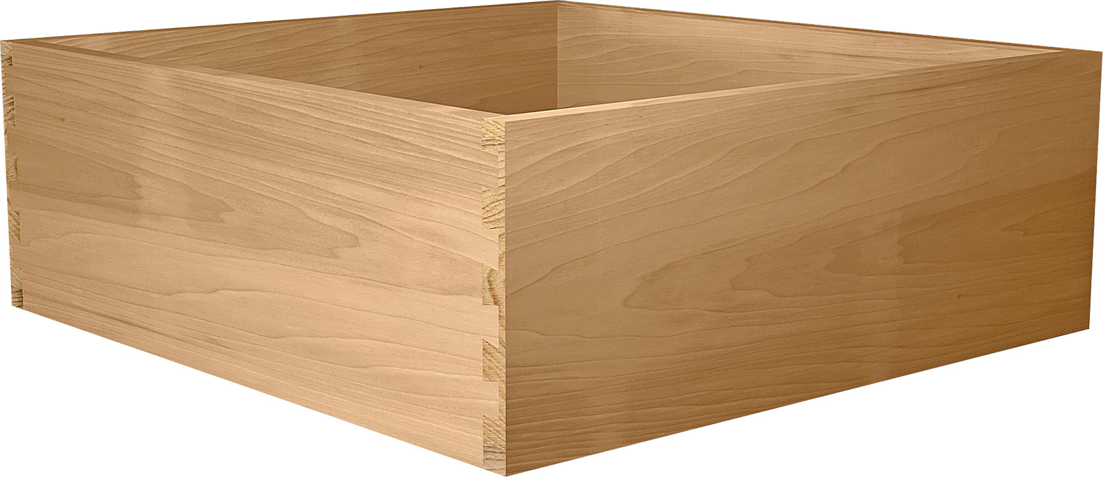 Dovetailed drawer boxes with 1/2" Sides and 1/4" bottoms offer sturdy interlocking construction