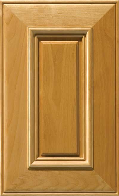 The Prudential cabinet door with extra wide frame, applied molding and raised panel.