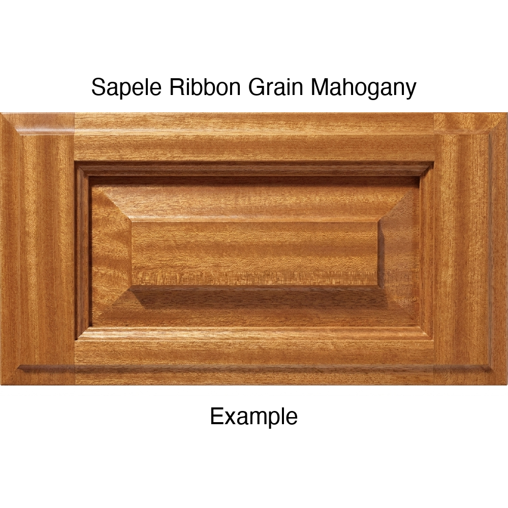 Revere Drawer Front, 5-Piece, in Sapele Ribbon Grain Mahogany