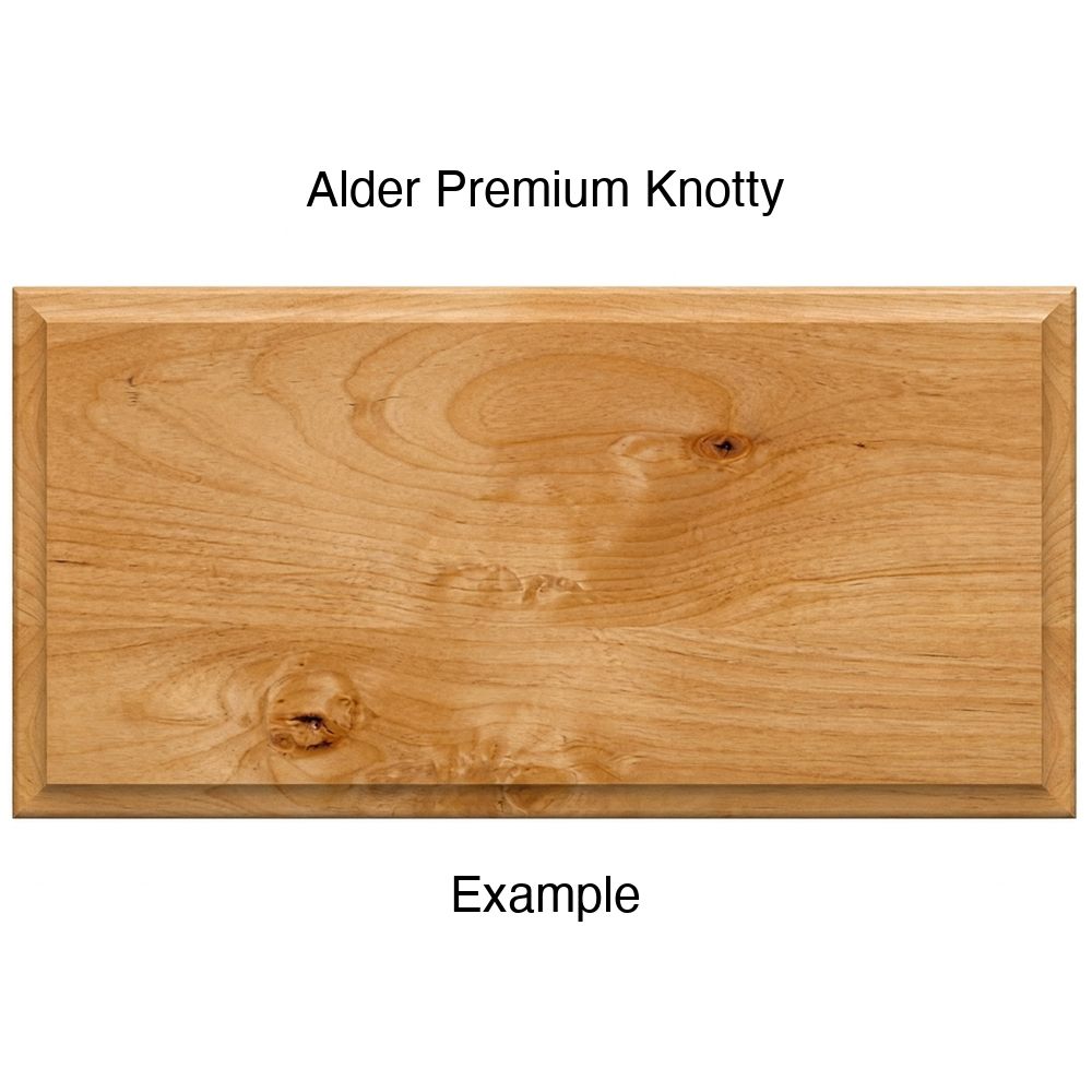 Revere Drawer Front, Solid, in Alder Premium Knotty