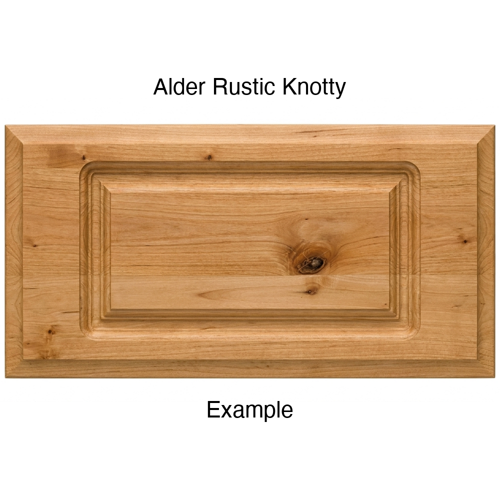 Revere Drawer Front, Routed, in Alder Rustic Knotty