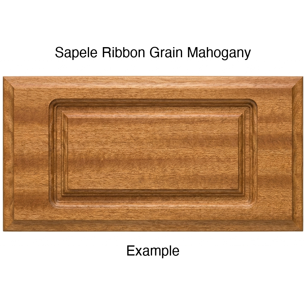 Revere Drawer Front, Routed, in Sapele Ribbon Grain Mahogany
