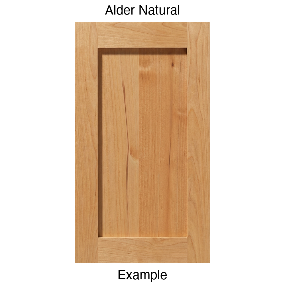 Shaker Recessed Panel Cabinet Door in Alder Natural