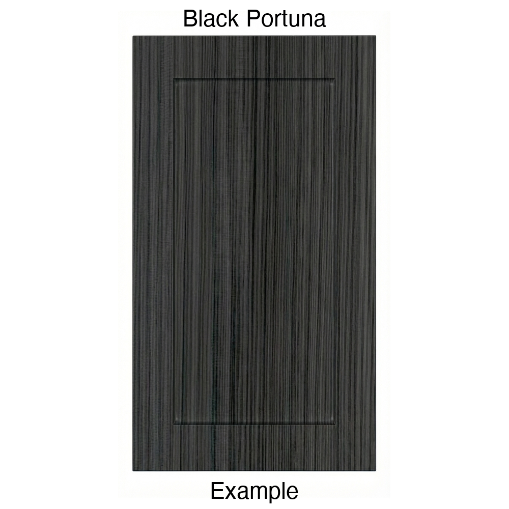 DRS131 Recessed Panel Thermofoil Cabinet Door (Shaker Style) in Black Portuna