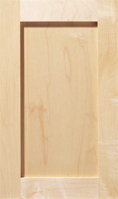 5-piece Shaker cabinet door shown in hardwood Maple
