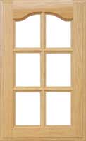 The Freedom cabinet door with flat arch and six panel French lite glass