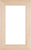 The mitered Adobe single panel glass cabinet door features distinct 45-degree mitered corners