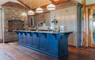Remodeled kitchen showing painted Sawyer cabinet doors - a larger version of the classic Shaker with 3 inch stiles & rails