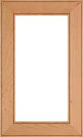 The Chapman mitred cabinet door with beaded inner and outside edge detail and single panel window glass