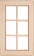 The Harmony 6 panel glass cabinet door with beaded inner and outside edge.