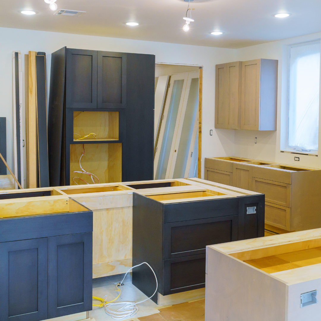 Remodeling kitchen with new cabinets