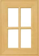 Hayes french lite cabinet door with thick hardwood frame and outside edge detail