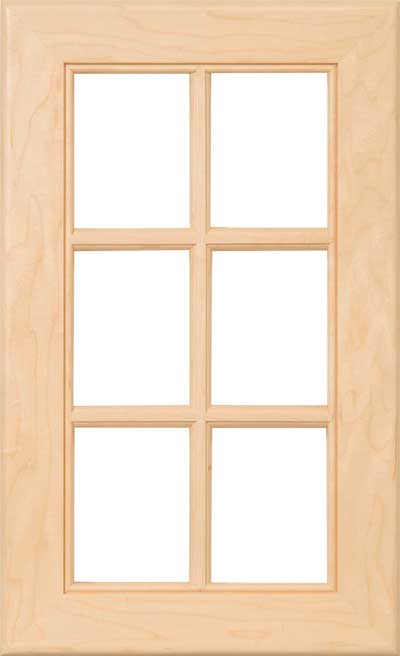 The Estrella French lite glass cabinet door with beaded inner edge detail