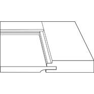Cutaway detail of 5-piece recessed panel Sullivan Cabinet Door with stepped inner edge detail