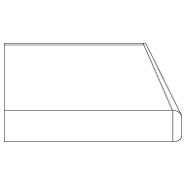 Side profile of The Emerson slab style unfinished wood veneer door with a MDF core and edge banding is available in various species and wood grains