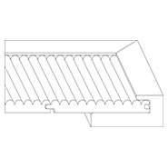 Greyson edge profile showing the reeded frame and recessed panel.
