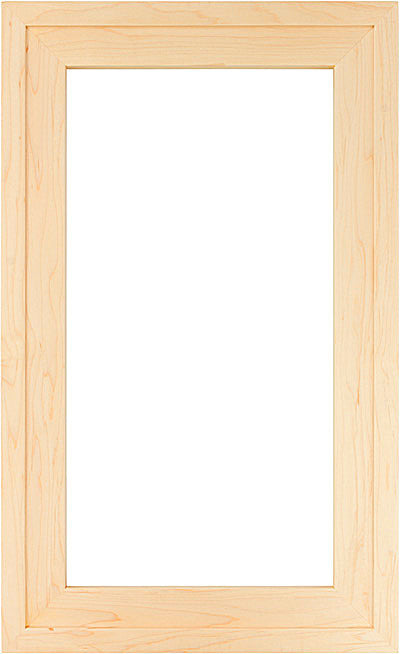 Newbury skinny shaker glass cabinet door with 3/4 inch stiles and rails