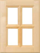 The Trenton recessed panel cabinet door with thick 7/8" frame and four glass panel